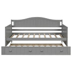 Lit de repos double en bois avec lit gigogne