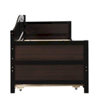 Lit de repos double en bois avec lit gigogne