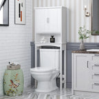 Meuble de rangement au-dessus des toilettes, Étagère de salle de bain au-dessus des toilettes, Organisateur de salle de bain peu encombrant, Blanc