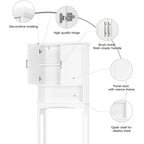 Meuble de rangement au-dessus des toilettes, Étagère de salle de bain au-dessus des toilettes, Organisateur de salle de bain peu encombrant, Blanc
