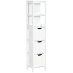 Meuble de salle de bain étroit avec 3 tiroirs et étagère à 2 niveaux, armoire haute autoportante, tour de rangement pour linge de maison, organisateur de coin mince