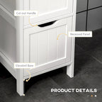 Meuble de salle de bain étroit avec 3 tiroirs et étagère à 2 niveaux, armoire haute autoportante, tour de rangement pour linge de maison, organisateur de coin mince