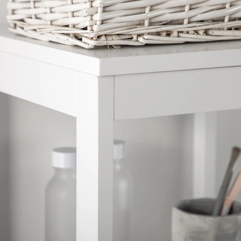 Meuble de salle de bain étroit avec 3 tiroirs et étagère à 2 niveaux, armoire haute autoportante, tour de rangement pour linge de maison, organisateur de coin mince