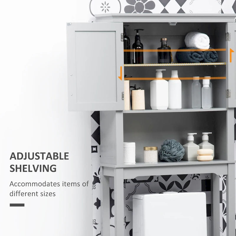 Meuble de rangement WC moderne, organisateur de salle de bain à double porte