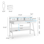 Bureau d'ordinateur avec tiroirs et étagère de rangement pour écran, bureau d'écriture avec étagères