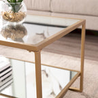 Table basse glamour en métal doré
