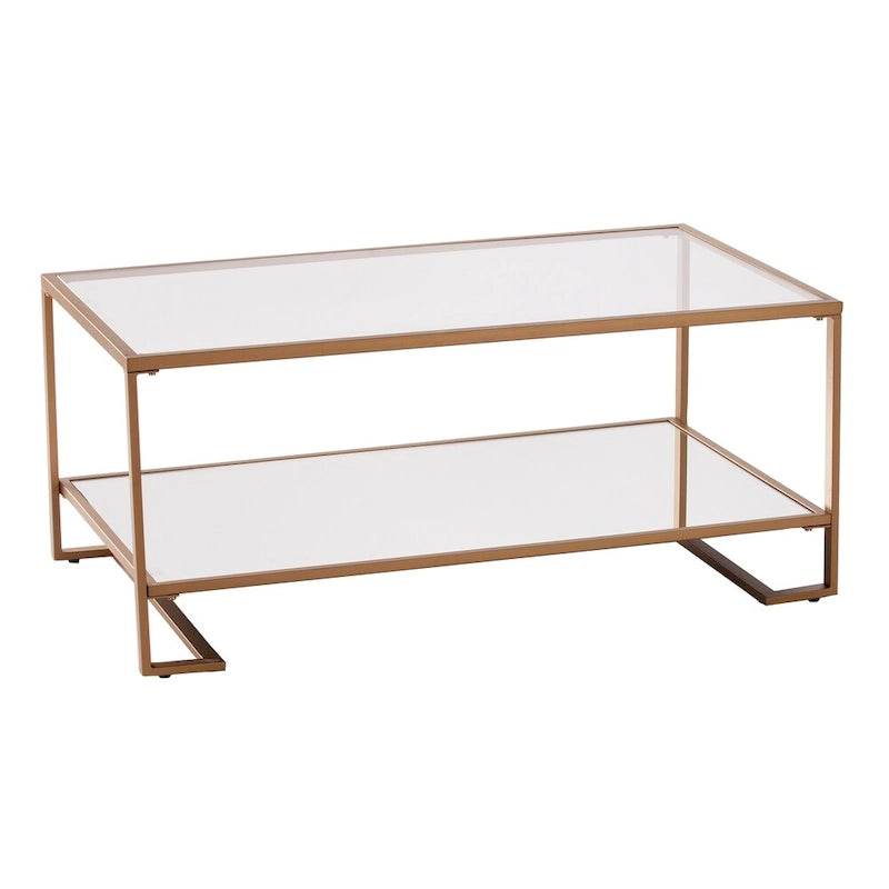 Table basse glamour en métal doré