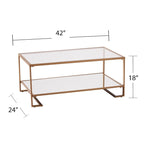 Table basse glamour en métal doré