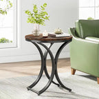 Petite table d'appoint ronde moderne avec cadre en métal doré et placage en faux marbre, en bois composite, pour le salon