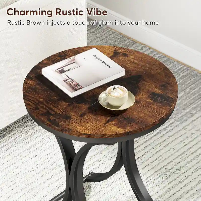 Petite table d'appoint ronde moderne avec cadre en métal doré et placage en faux marbre, en bois composite, pour le salon