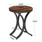 Petite table d'appoint ronde moderne avec cadre en métal doré et placage en faux marbre, en bois composite, pour le salon