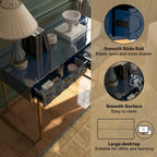 Bureau d'écriture brillant pour bureau à domicile avec tiroirs de rangement