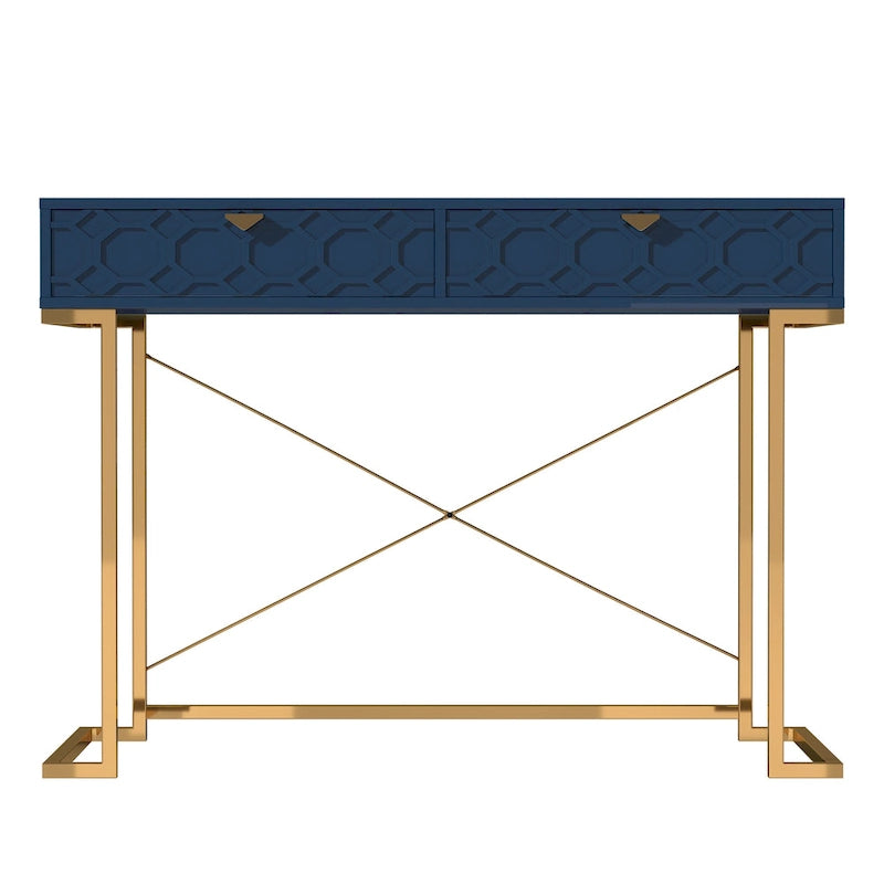 Bureau d'écriture brillant pour bureau à domicile avec tiroirs de rangement
