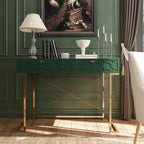 Bureau d'écriture brillant pour bureau à domicile avec tiroirs de rangement