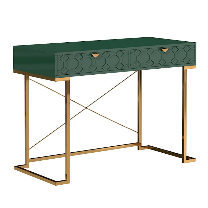 Bureau d'écriture brillant pour bureau à domicile avec tiroirs de rangement