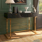Bureau d'écriture brillant pour bureau à domicile avec tiroirs de rangement