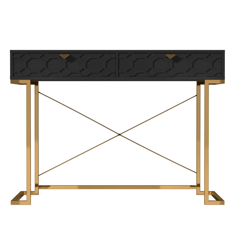 Bureau d'écriture brillant pour bureau à domicile avec tiroirs de rangement