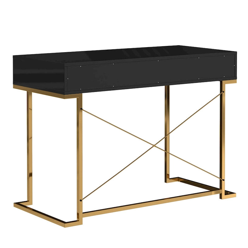 Bureau d'écriture brillant pour bureau à domicile avec tiroirs de rangement