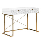Bureau d'écriture brillant pour bureau à domicile avec tiroirs de rangement