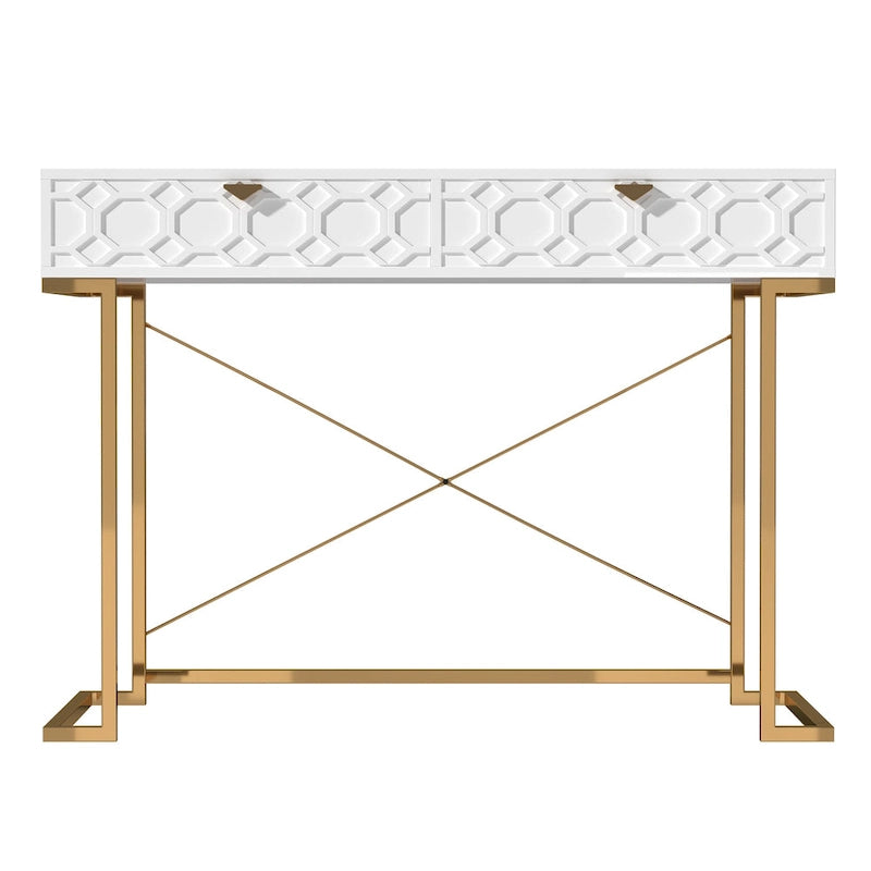 Bureau d'écriture brillant pour bureau à domicile avec tiroirs de rangement