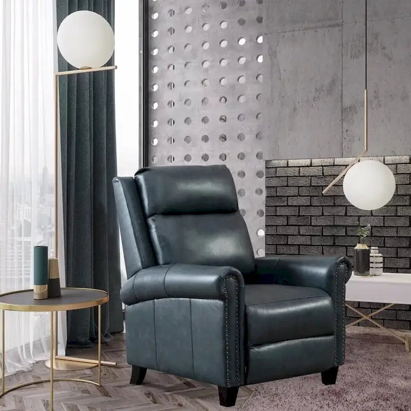 Fauteuil inclinable de club en cuir véritable