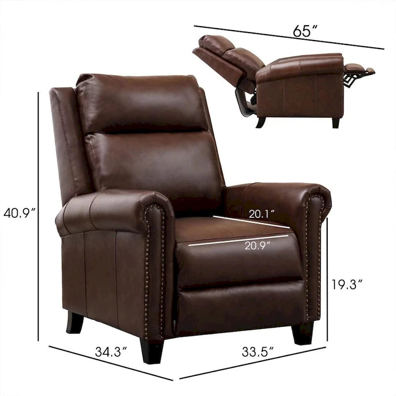 Fauteuil inclinable de club en cuir véritable
