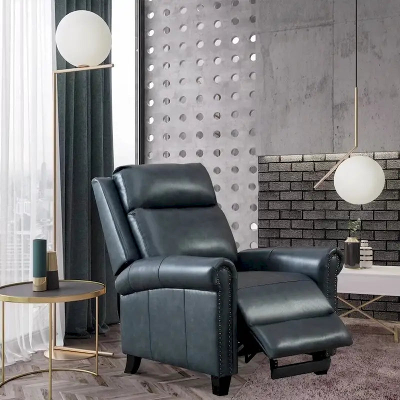 Fauteuil inclinable de club en cuir véritable