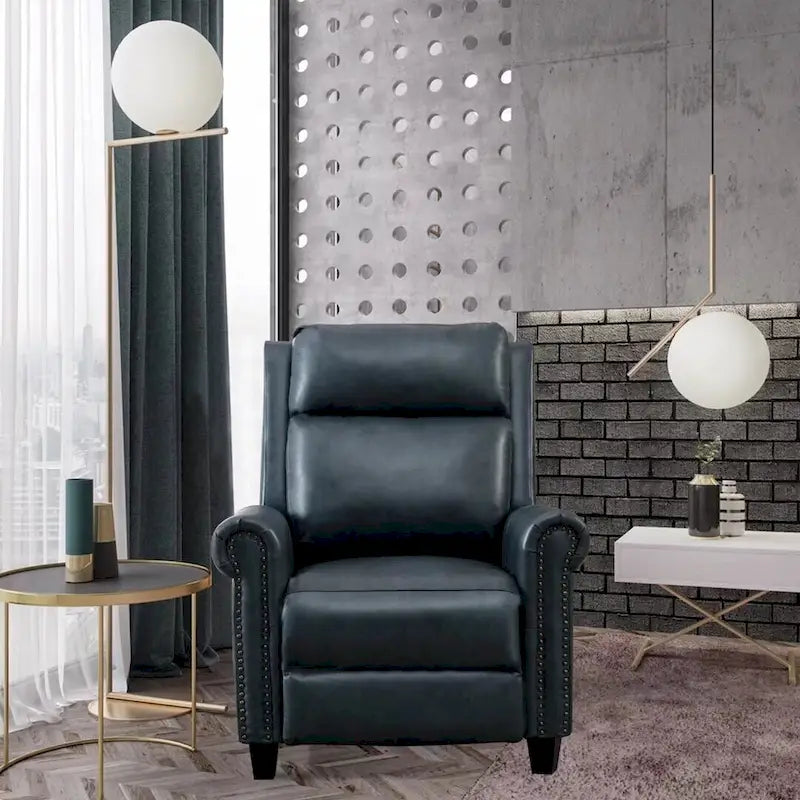 Fauteuil inclinable de club en cuir véritable