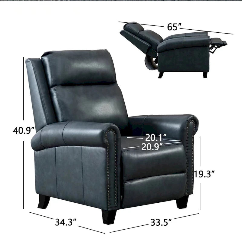 Fauteuil inclinable de club en cuir véritable