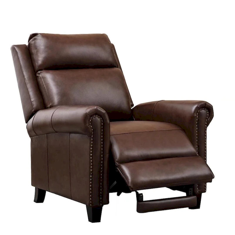 Fauteuil inclinable de club en cuir véritable