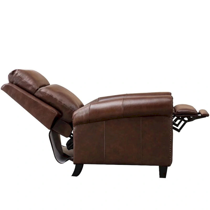 Fauteuil inclinable de club en cuir véritable