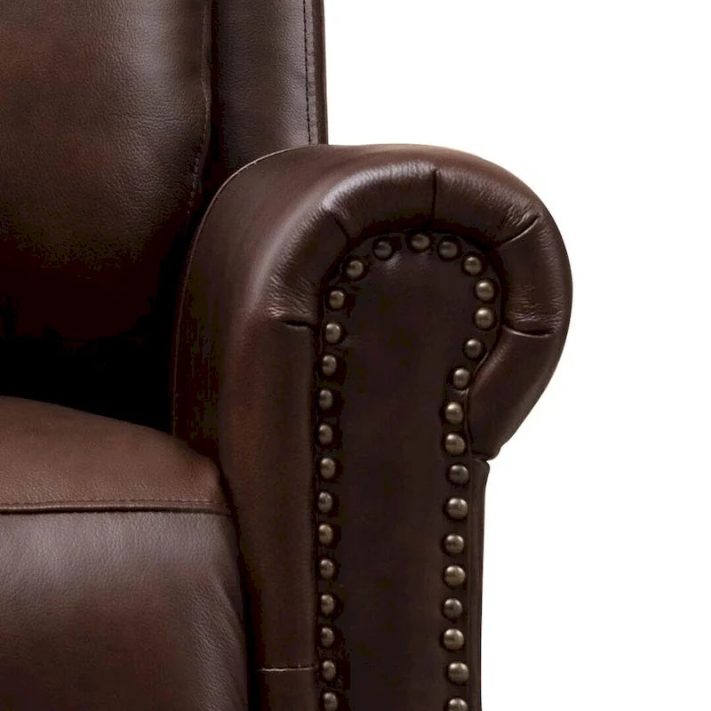 Fauteuil inclinable de club en cuir véritable