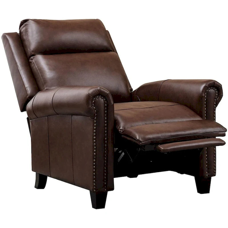 Fauteuil inclinable de club en cuir véritable