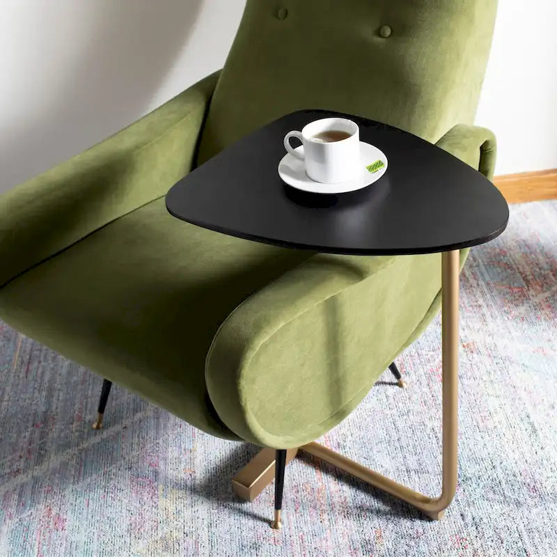 Table d'appoint en C noir/or - 19 x 15 x 25 - 19L x 15P x 25H