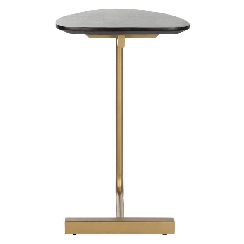 Table d'appoint en C noir/or - 19 x 15 x 25 - 19L x 15P x 25H