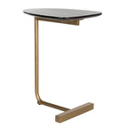 Table d'appoint en C noir/or - 19 x 15 x 25 - 19L x 15P x 25H