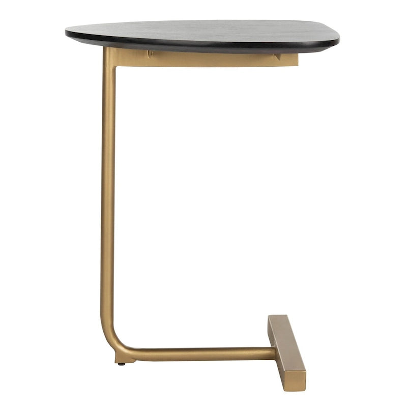 Table d'appoint en C noir/or - 19 x 15 x 25 - 19L x 15P x 25H