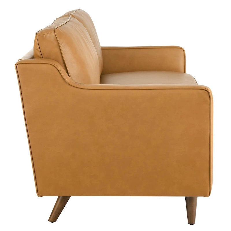 Canapé en cuir pleine fleur, style moderne du milieu du siècle
