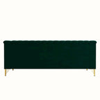Canapé de salon moderne en velours, canapé 3 places avec pieds en métal doré et canapé vert - 83,46*31,9*30,5