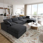 Canapé modulable convertible 156 places en forme de U, de style minimaliste et moderne, avec coussins