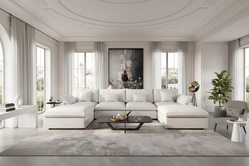 156 Convertible Modular Sectional Sofa Couch, Modern U Shape Minimalism Sofas Couches with Pillows