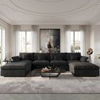 Canapé modulable convertible 156 places en forme de U, de style minimaliste et moderne, avec coussins