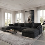 Canapé modulable convertible 156 places en forme de U, de style minimaliste et moderne, avec coussins