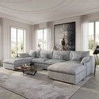 Canapé modulable convertible 156 places en forme de U, de style minimaliste et moderne, avec coussins