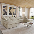 Canapé modulable convertible 156 places en forme de U, de style minimaliste et moderne, avec coussins