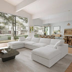 Canapé modulable convertible 156 places en forme de U, de style minimaliste et moderne, avec coussins