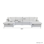 Canapé modulable convertible 156 places en forme de U, de style minimaliste et moderne, avec coussins