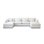 Canapé modulable convertible 156 places en forme de U, de style minimaliste et moderne, avec coussins