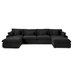 Canapé modulable convertible 156 places en forme de U, de style minimaliste et moderne, avec coussins