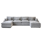 Canapé modulable convertible 156 places en forme de U, de style minimaliste et moderne, avec coussins